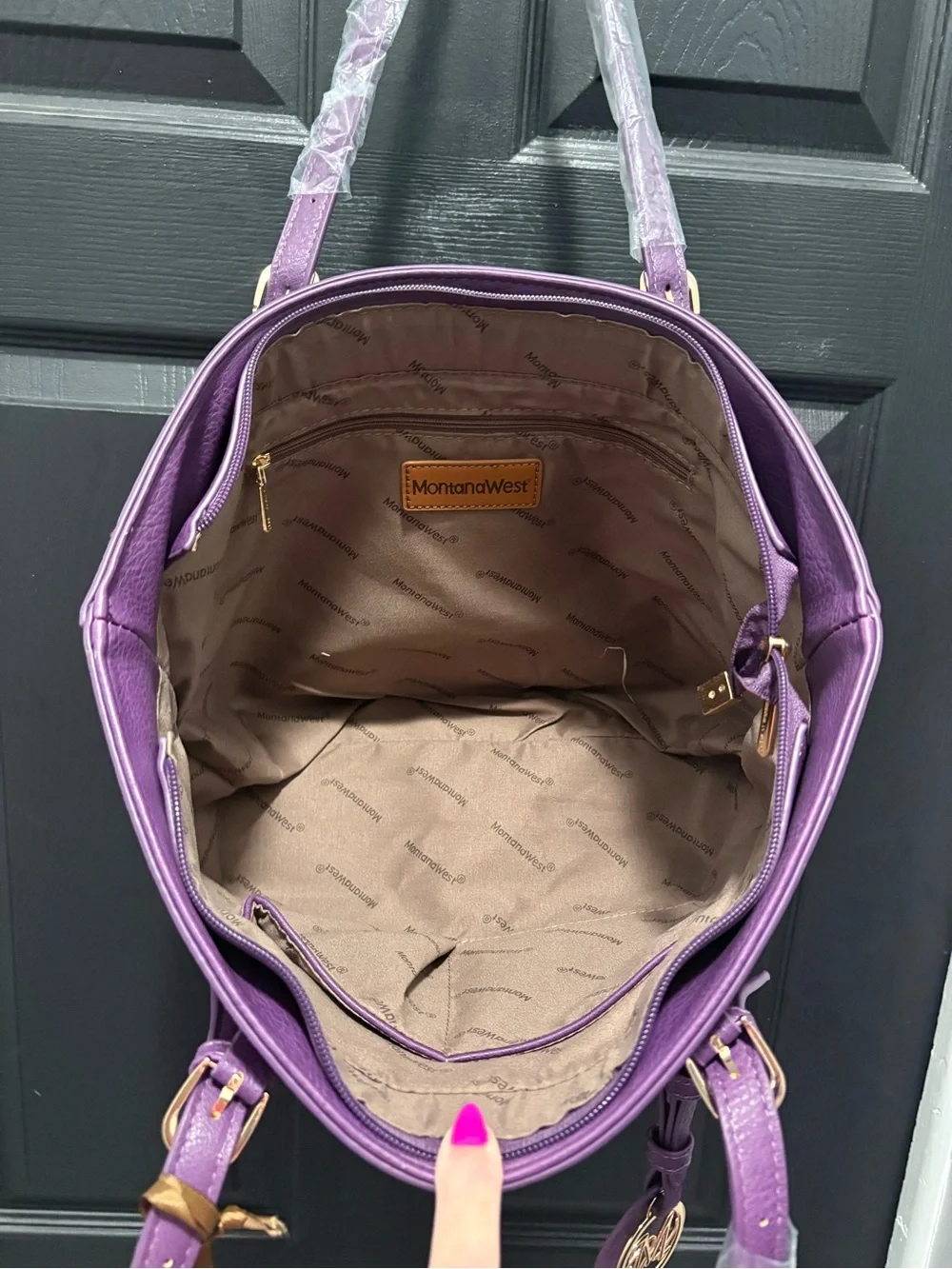 Montana West Purple Leopard Print Tote Bag